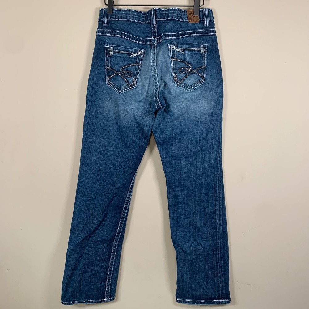 BKE Drew Boot Cut Women's Denim Jeans 29x31.5 Med Wash Mid Rise Saddle Stitch - Picture 2 of 13